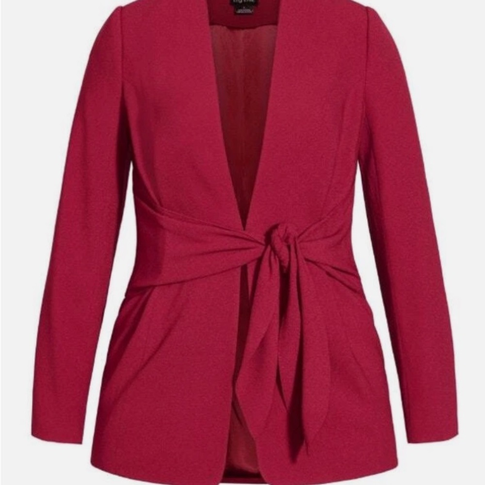 Chic Red Women's Suit | Belted Suit Jacket & Pleated Pant